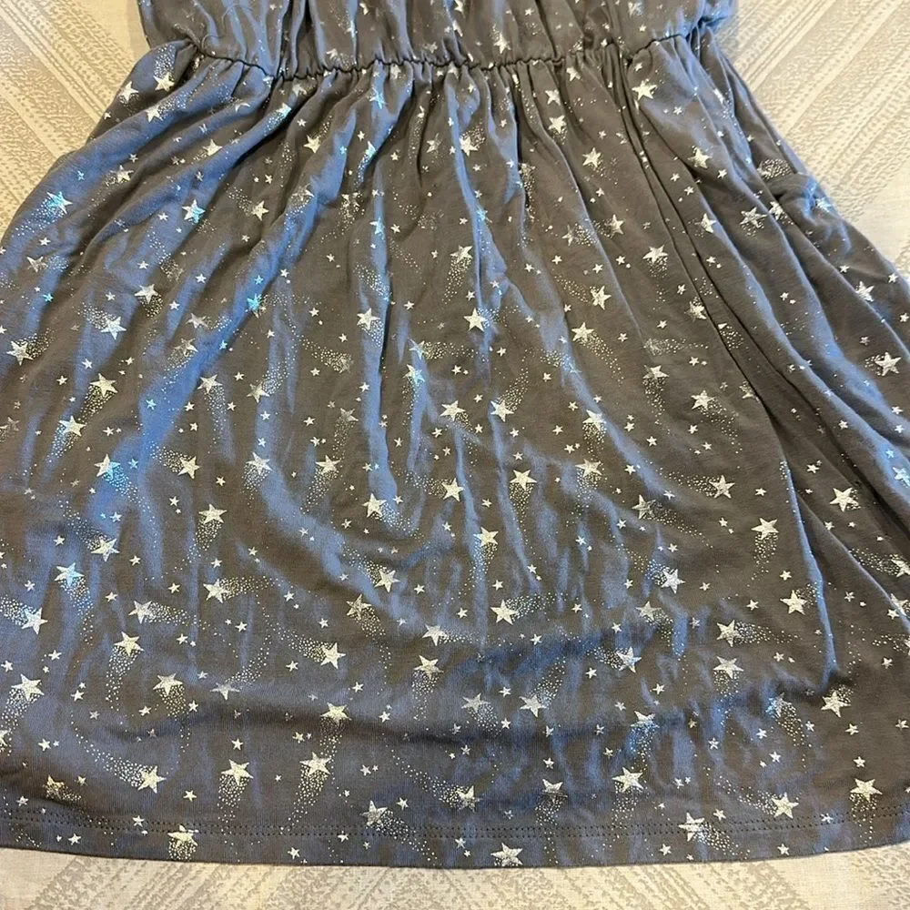 Imoga Girls Grey Tank Dress with Silver Stars - Size 8